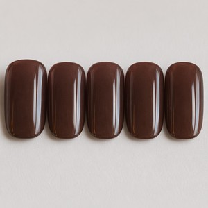 Brown Matte Press on <b>Nails</b> Set Vegan Non Toxic Long Lasting Fake <b>Nail</b> <b>Extensions</b> for Salon and DIY - Product Image 1
