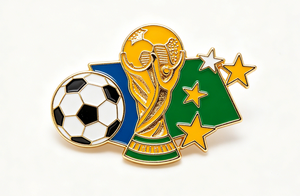 Broche de Oro de 9k con Diseño de Balón de Fútbol y Estrellas, Trofeo de la Copa Mundial de Fútbol, Joyería Clásica Unisex para Regalo - Product Image 5