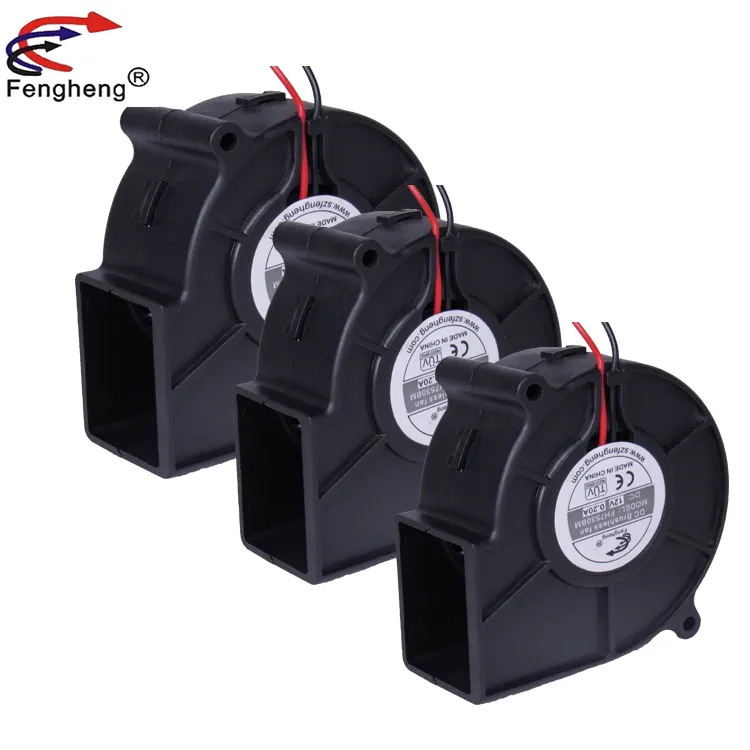 พัดลมเป่าแรงเหวี่ยงมอเตอร์12V สำหรับเครื่องถัก,75มม. 75X75X30MM พัดลมเป่าลม7530 5โวลต์12โวลต์ใบเทอร์โบ