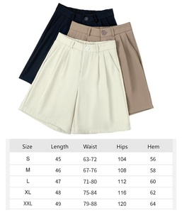 Nouveau pantalon de costume d'été pour femme, taille haute, avec poches, style bureau, coupe large, short - Product Image 6
