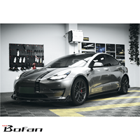 Turbo Style Carbon Look Aero Kit diffuseur arrière lèvre avant sans lumière pour Tesla modèle 3 2018-2023