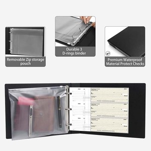 Kinh Doanh điều Hành Sổ Séc đăng ký chủ tài liệu Pouch PVC <span class=keywords><strong>3</strong></span> Nhẫn kiểm tra chất kết dính cho 500 kiểm tra năng lực - Product Image 5