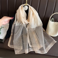 2026 femmes tache soie châle strass couleur unie foulard en soie imité soie longue légère printemps été foulards en soie