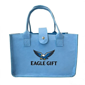 กระเป๋าผ้าสักหลาดนำกลับมาใช้ใหม่ได้พิมพ์โลโก้ผ้าไหมสกรีนออกแบบได้ตามที่ต้องการขนาดใหญ่ - Product Image 1