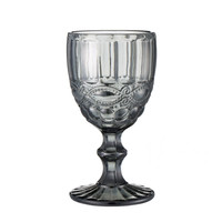 Verres à vin rouge en gros, verres à vin colorés en relief violet, bleu, vert, gris, gobelet rétro en verre avec pied pour fête, mariage