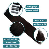 Paquete de 20 Extensiones de Cabello con Cinta Adhesiva Invisible de 26 Pulgadas, Cabello Lacio Rizado, Fibra de Alta Temperatura, Fácil Aplicación para Mujeres