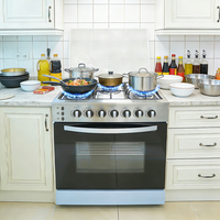 Cuisinière et four encastrés à gaz 5 brûleurs (acier inoxydable) pour usage commercial