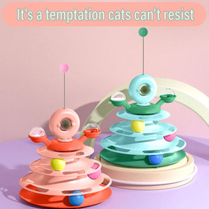 Le plus récent Sport/mode quatre niveaux Orbit Ball Teasing Stick réaliste tour spatiale plateau de <span class=keywords><strong>jeu</strong></span> pour chats et chiens - Product Image 5