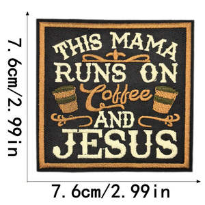 Patch en tissu de forme irrégulière personnalisable, motif religieux Jésus, lettres, broderie personnalisée pour chapeau/vêtements - Product Image 2