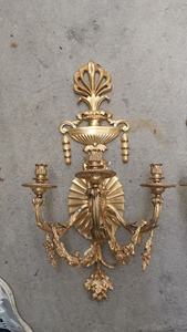Applique murale néoclassique <span class=keywords><strong>en</strong></span> or 24 carats, luminaire décoratif à 3 bras / lampe / porte-bougie pour la maison, l'hôtel - Product Image 3