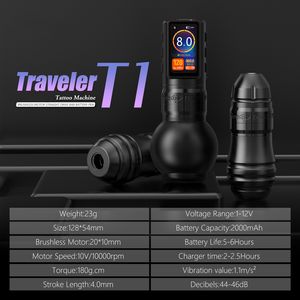 Traveler T1 puissant moteur sans balais entraînement <span class=keywords><strong>Direct</strong></span> 4.0mm course professionnel pistolet à tatouer rotatif sans fil <span class=keywords><strong>Machine</strong></span> à tatouer stylo - Product Image 6