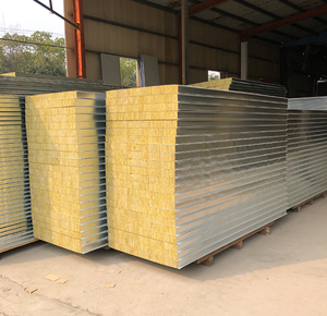 Panneaux muraux décoratifs ignifuges en métal pour toit Panneau mural acoustique en laine de <span class=keywords><strong>roche</strong></span> de calcium pour toit d'entrepôt et panneaux sandwich - Product Image 4