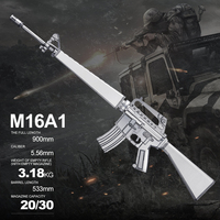 Piececool M16A1 Rifle de Asalto HP349-SK, Rompecabezas Metálico 3D de Alta Calidad, Juguete de Metal para Adultos Unisex