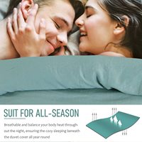 100% Stonewashed Français Lin Couette Couverture Ensemble Noix De Coco Bouton Fermeture 4 Pièces Lin Housse De Couette