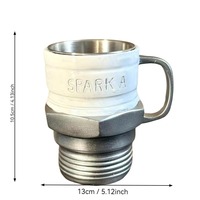Nouvelle tasse à bougie d'allumage transfrontalière en résine avec revêtement en acier inoxydable