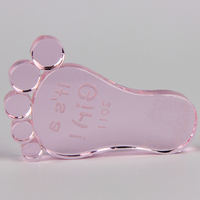 Souvenir personnalisé en cristal de pied de bébé, cadeau de naissance, vente en gros