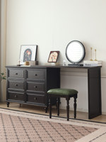 Table de maquillage et de coiffure réglable en bois massif, style classique et moderne américain, avec miroir et armoire intégrée, mobilier de chambre