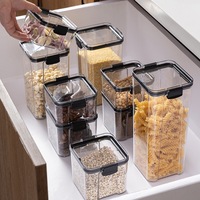 Conteneur de stockage de nourriture de cuisine en plastique transparent de capacité différente favorable à l'environnement réservoir de stockage de grain stockage de nourriture