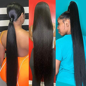Extensions de cheveux lisses ombrées blondes de qualité salon, en fibre résistante à la chaleur, de 12 à 36 pouces, en promotion - Product Image 3
