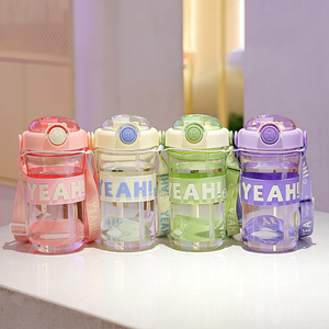 Lindo Sanrioed taza de paja <span class=keywords><strong>Mymelody</strong></span> Kuromi dibujos animados Regalo De vacaciones chica doble bebida taza belleza niños botella de agua de plástico - Product Image 5