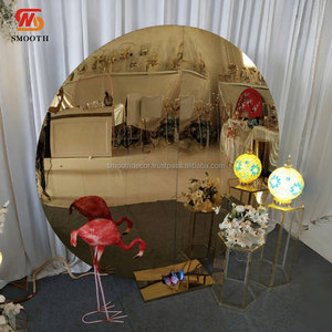 SMOOTH Wedding <b>Party</b> Stainless Steel Round Design Gold Mirror <b>Backdrops</b> Wedding Decoration <b>Backdrop</b> - Product Image 1