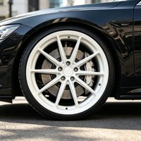 1 Pieza de Llanta Forjada de Aleación de Aluminio 6061 T6, Blanco Brillante, Multirradio, Personalizada, PCD ET, para Mejora y Reequipamiento de Automóviles de Pasajeros