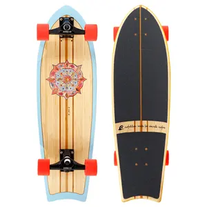 Baralho de bordo brasileiro de 7 camadas, 4 rodas, surf, escultura, skate com g-caminhão, surfskate para adultos