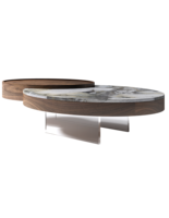 Table basse convertible en marbre naturel Starry Night, double grand espace, design moderne et épuré, mobilier de maison pour salon