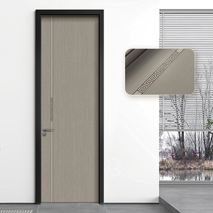 Puerta Interior Minimalista con Panel de Vidrio, Acabado MDF, Apertura Manual, Aislamiento Acústico, para Hogar u Oficina - Product Image 2