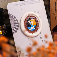 Tampon de cire thème Alice Wonderland Tête en laiton massif avec personnages de dessins animés Scène magique pour scellement fantastique