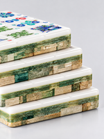 En stock, ensemble de mahjong américain de luxe en obsidienne verte de haute qualité, 160 tuiles en acrylique à 4 couches avec feuille d'or, pour le divertissement