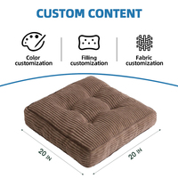 Coussin de siège inclinable en velours côtelé SUREWALHOME pour personnes âgées, coussin de siège carré de grande taille en mousse haute densité pour fauteuil inclinable