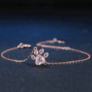Регулируемый 100% 925 стерлингового серебра, животных, собак, кошек, лапа натуральный розовый кварц браслет HI005-<span class=keywords><strong>M</strong></span> - Product Image 2