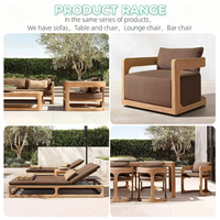 Ensemble de canapés d'extérieur en teck pour cour, imperméable, modulaire, moderne, ensemble de canapés de jardin en teck, ensemble de meubles d'extérieur pour terrasse