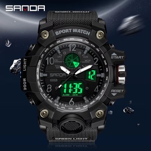 Reloj Deportivo SANDA 3169 para Hombre con Doble Pantalla, Reloj de Pulsera de Cuarzo y Digital Resistente al Agua con Alarma y Cronómetro - Product Image 3