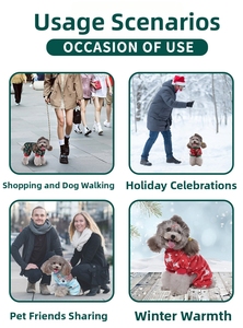 Vêtements pour chien en polaire <span class=keywords><strong>corail</strong></span> chaud, extensibles, avec motif Père Noël, pour la décoration <span class=keywords><strong>de</strong></span> fête <span class=keywords><strong>de</strong></span> Noël et les tenues festives. - Product Image 4