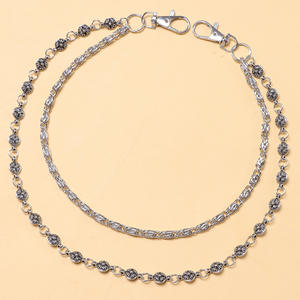 Double <b>Cross</b> <b>Chain</b> Trouser <b>Chain</b> Zinc Alloy Waist <b>Chain</b> For Men And Women Hip Hop Punk Style Fashion Accessory - Product Image 3