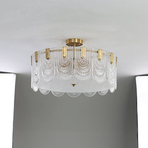 Nouveau Style Contemporain Classique Designer Pendentif Lumière Hôtel Décor salon moderne or verre plafonnier - Product Image 6
