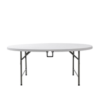 Tables pliantes rondes en plastique blanc de haute qualité pour événements, salles de réception de mariage, banquets, 4/5/6 pieds de haut
