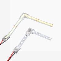 Connecteurs de bande LED sans soudure |   Clips rapides et connecteurs d'angle en cristal pour bandes LED COB/SMD et fixations d'angle et serre-câbles
