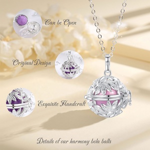 Médaillon pendentif en argent sterling pour femmes, pendentif feuille de grossesse, bijoux - Product Image 3