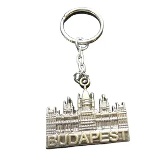 الزنك السبائك المعدنية العتيقة برونزية بودابست القلعة سلسلة مفاتيح مخصصة