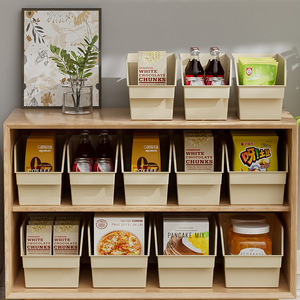 Plastic Storage <b>Bins</b> Rectangle 1-3L Eco-Friendly Kitchen Food Container Organizers Standing Type Desktop Storage Baskets - Product Image 1