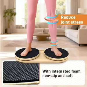 Disco giratorio de madera creativo para la cintura, plataforma giratoria de fitness de doble pedal, plataforma giratoria para ejercicios de modelado de cintura, sólido. - Product Image 2