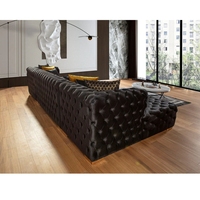 Winforce Factory Outlet Juego de sofás para sala de estar Muebles Corner Chesterfield Sofá Moderno de 7 plazas en forma de U Sofá de terciopelo rojo Sofás
