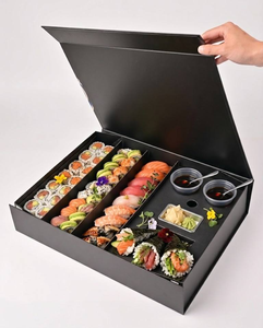 Luxury Custom Sushi Gift <b>Box</b> with with Sauce Compartments and Magnetic Lid for Takeaway Packaging - Product Image 2