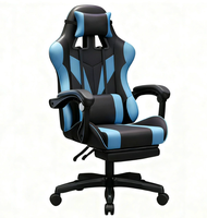 Housse de siège de cockpit de jeu inclinable et réglable en hauteur avec vérin à gaz à 3 positions, en cuir synthétique, design moderne