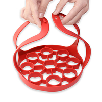 Conjunto de utensílios para estilingue, suporte de silicone para panela de pressão, acessórios para pote e suporte de 9 ovos