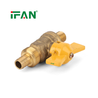 IFAN Vente en gros Robinet à bille en laiton forgé à chaud personnalisé pour système de gaz manuel, Robinet de gaz à compression femelle