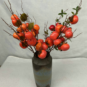 Queyiyi Fleurs Artificielles Branches de Kaki 30cm-100cm Décoration Maison Mariage - Product Image 3